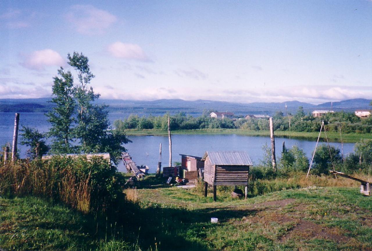 Looking out onto Stuart Lake from Tache village