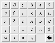 A Customn Characeter Entry Chart With Greek Letters