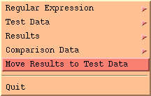 The Test Data Submenu of the File Menu