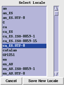 The Locale Selection Dialog