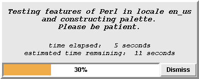 The placard that appears when feature tests are run