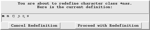 A popup asking whether Redet should redefine an existing class definition