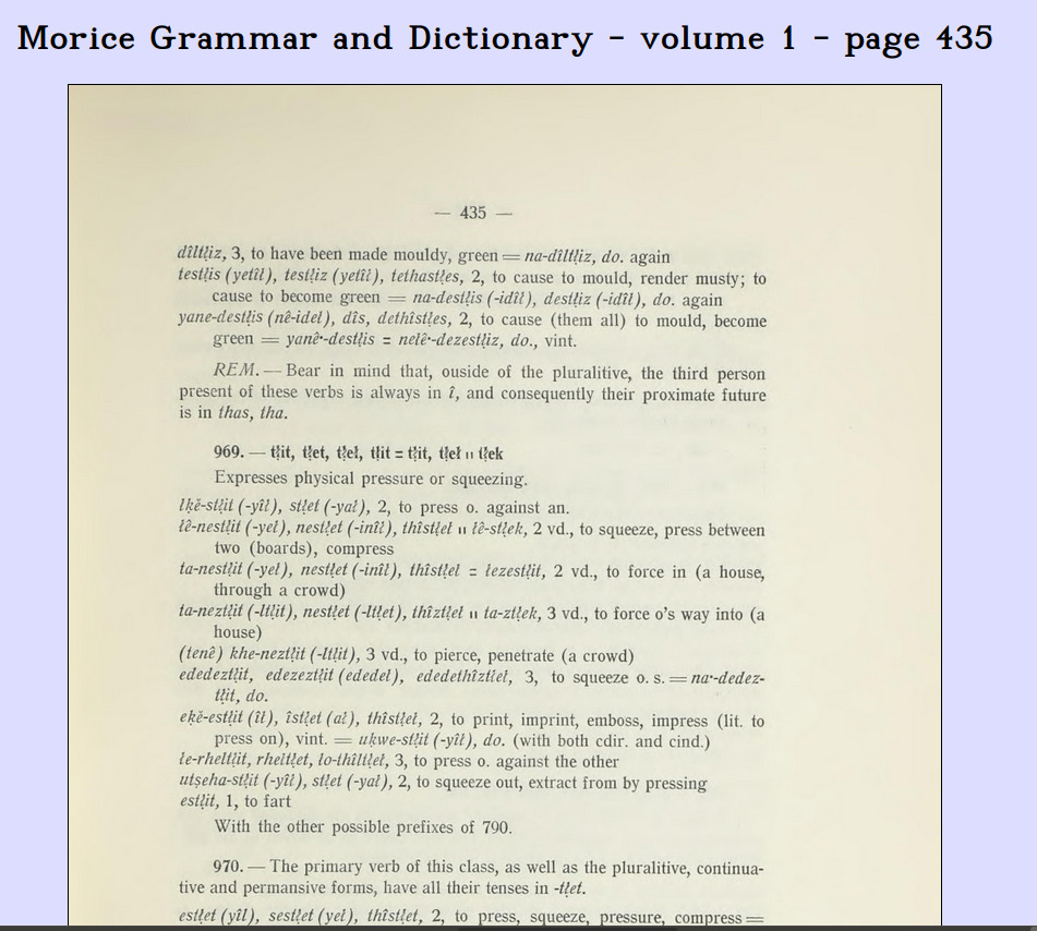 The associated page in Morice